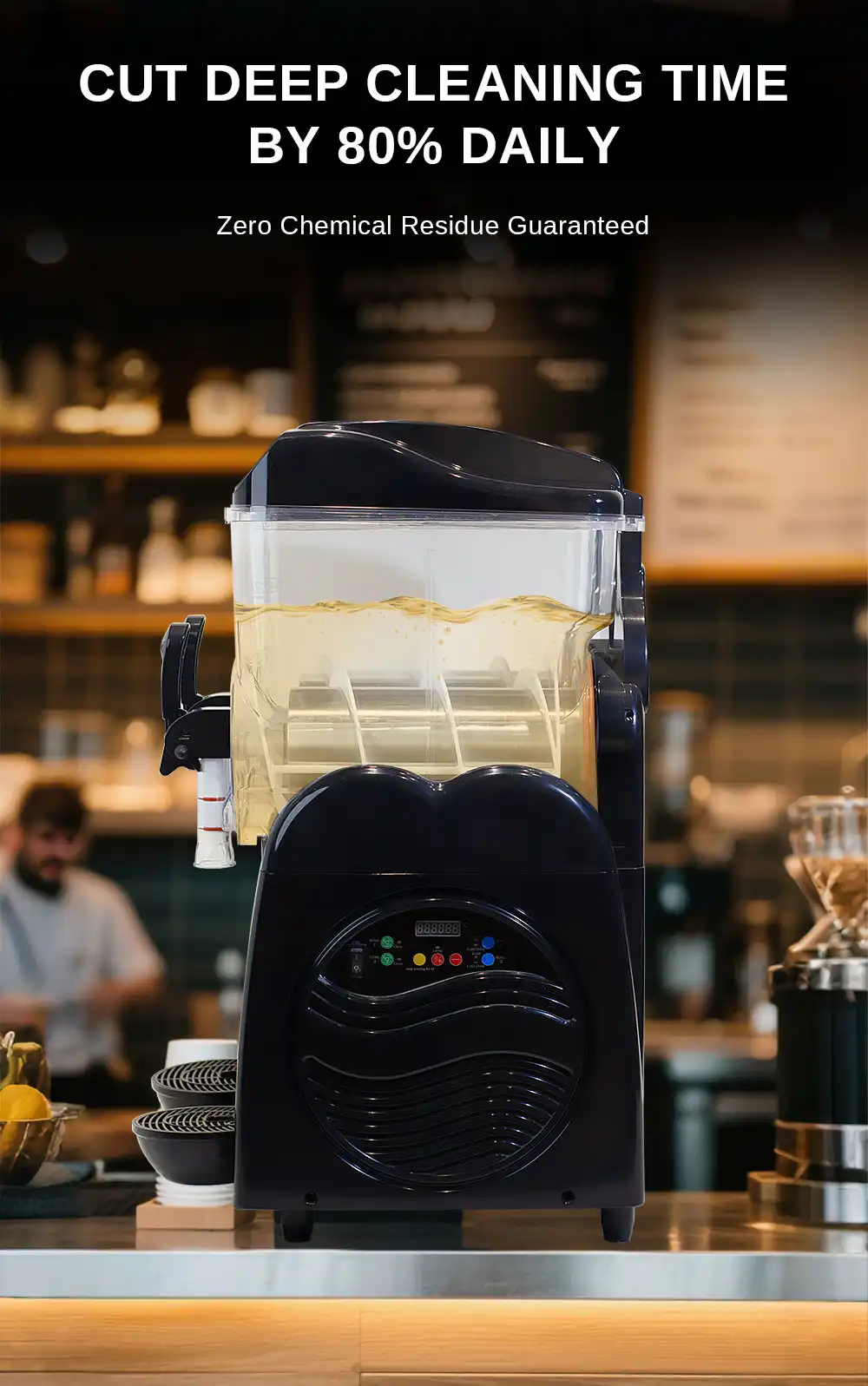 Smartool - Best Commercial Slushy Machine - Expert 110V 860W Dual-Tank Apple-Shaped Frozen Drink Maker