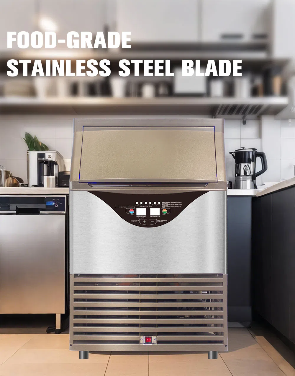 Smartool - Smartool SD300 300lbs/24H 820W Stainless Desktop Ice Maker, with Protections & Detachable Parts