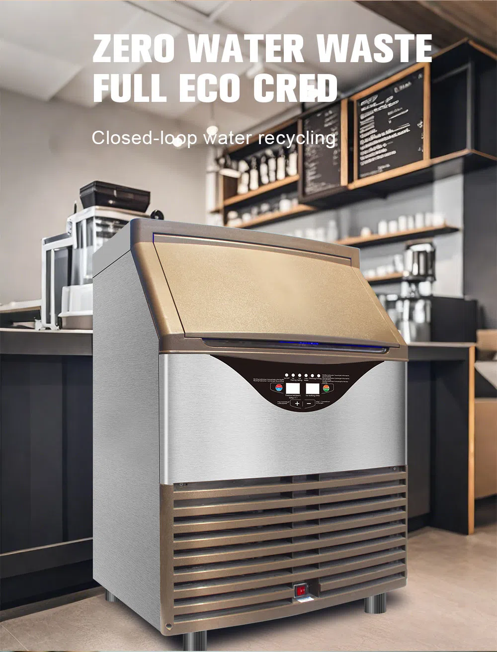 Smartool - Smartool SD300 300lbs/24H 820W Stainless Desktop Ice Maker, with Protections & Detachable Parts