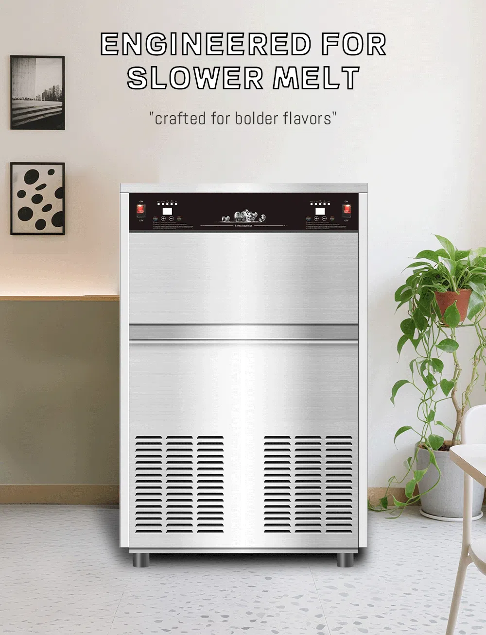 Smartool - Smartool SUH200 AC110V/60Hz 90kg/24h Bullet - Ice Making One - piece Floor - standing Ice Maker for North America