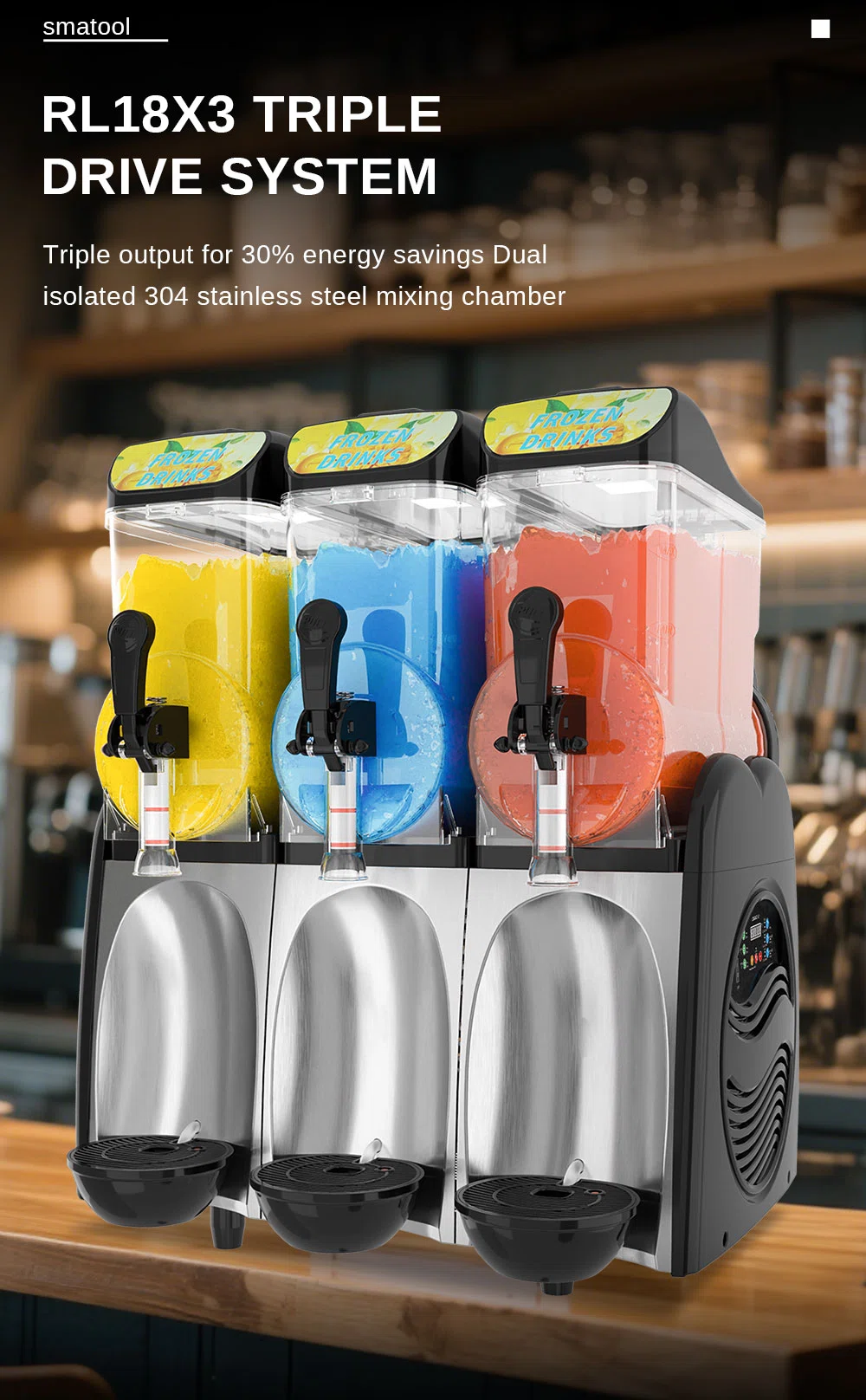 Smartool - Best Three-Cylinder Slushy Machine | Smartool RL183 1300W