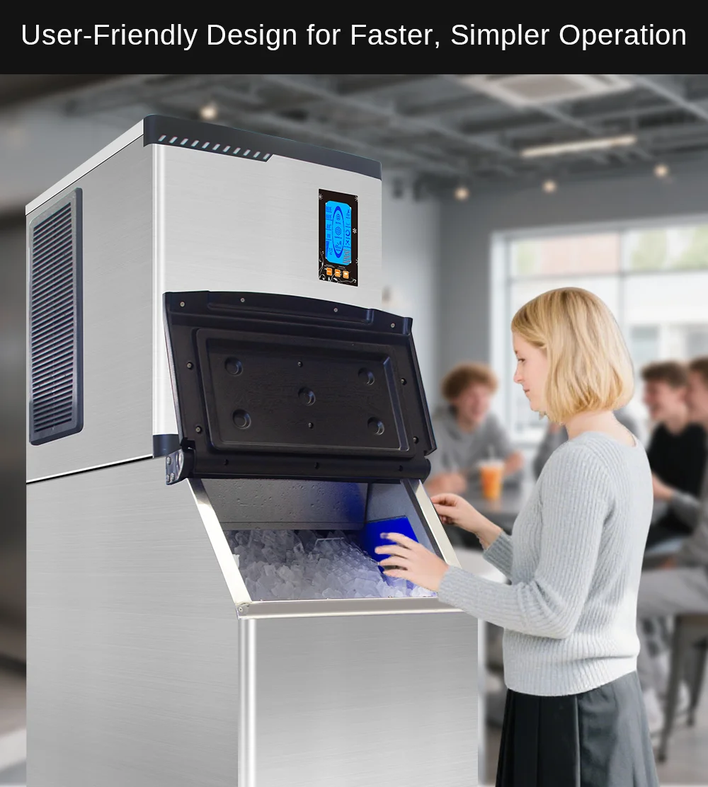 Smartool - Best Commercial Ice Maker: Smartool SF450 450lbs/24H Professional-Grade Vertical Ice Machine with 1100W Energy Efficiency & NSF Certification