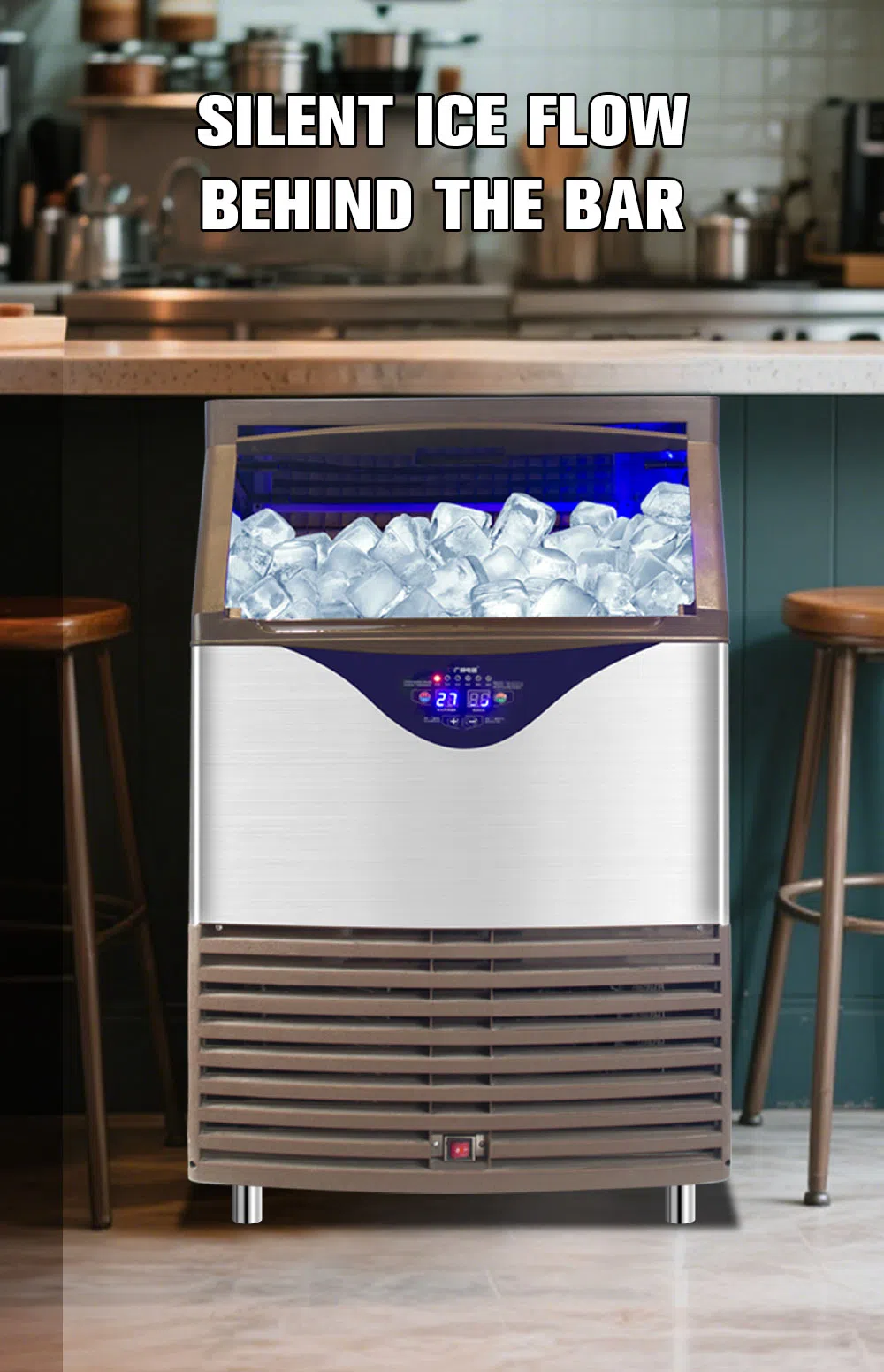 Smartool - Smartool SD200 200lbs/24H 565W Stainless Desktop Ice Maker, with Protections & Detachable Parts