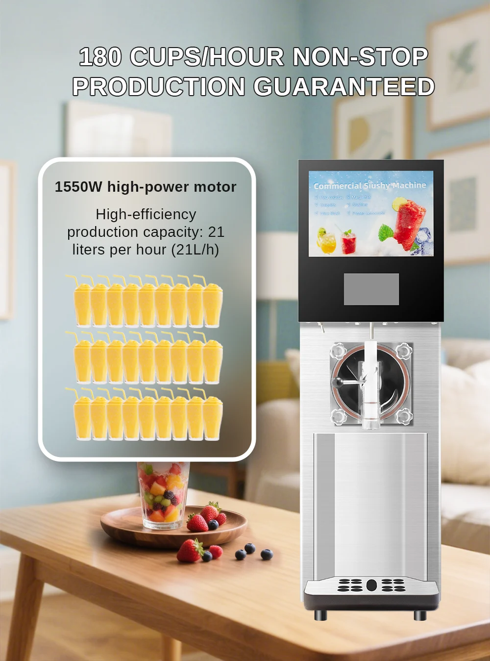 Smartool - Smartool XRF21 Single - Head Fully - Enclosed Slush Machine - 21L/H Output, 1550W Power