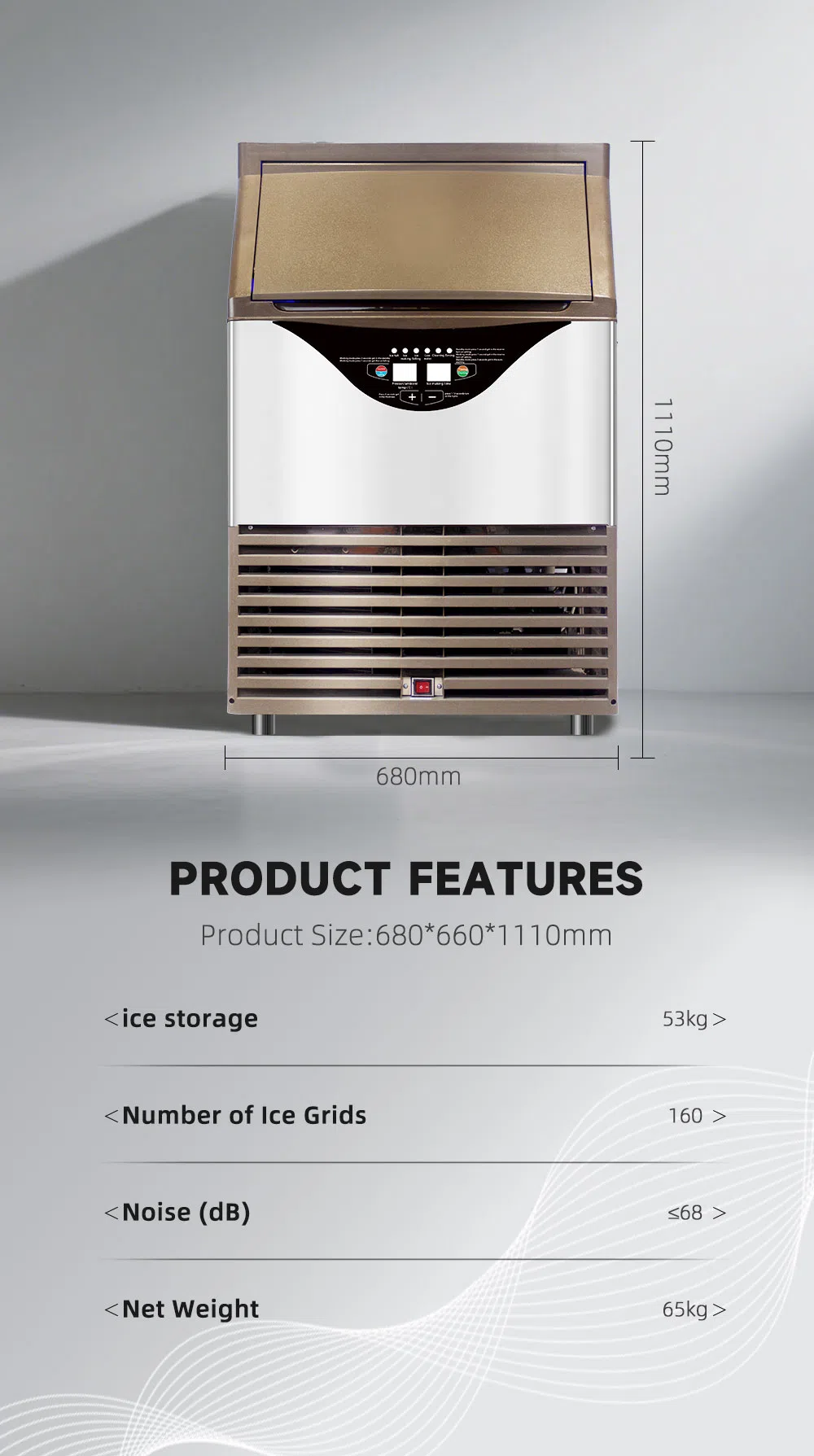 Smartool - Smartool SD400 400lbs/24H 1030W Stainless Desktop Ice Maker, with Protections & Detachable Parts