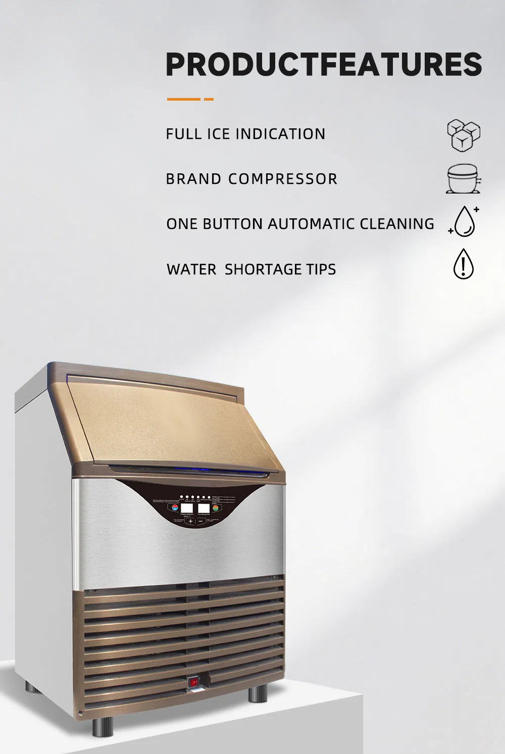 Smartool - Smartool SD400 400lbs/24H 1030W Stainless Desktop Ice Maker, with Protections & Detachable Parts